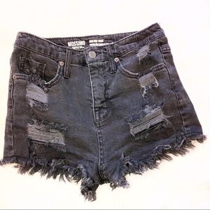 Mossimo sz 2 high rise denim distressed shorts